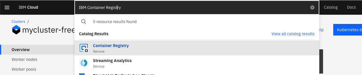 IBM Cloud Search - IBM Container Registry